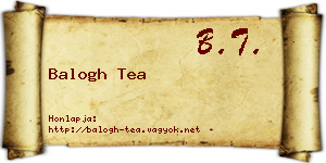 Balogh Tea névjegykártya