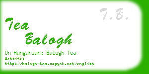 tea balogh business card
